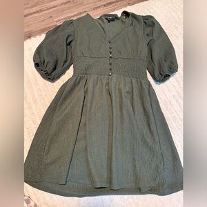 Chic Long Sleeve Olive Dress